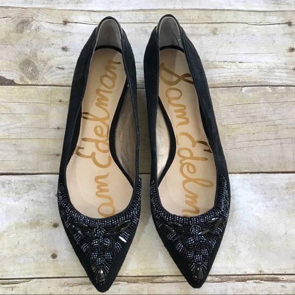 Sam Edelman Shoes - 😍HP!! Sam Edelman embellished black Cindi flats